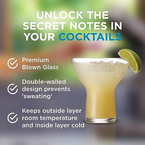 Bartesian Cocktail Glass Sets - Stemless Margarita Drinking Glassware for Cocktails & Mocktails - Bar Glasses for Martini, Margarita, Pina Colada, Whiskey Sour, Old Fashioned - Set of 2