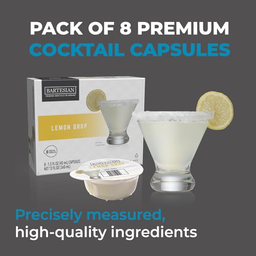 Bartesian Lemon Drop Cocktail Mixer Capsules, Pack of 8 Cocktail Capsules, for Bartesian Premium Cocktail Maker (55446)