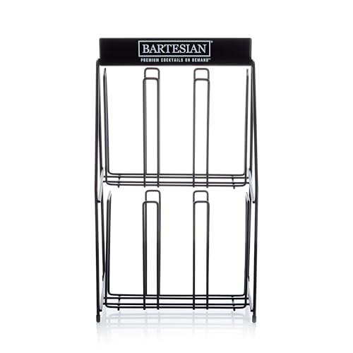 Bartesian Cocktail Capsules Holder Rack - Against-The-Wall Cocktails Capsule Storage Organizer Dispenser for Up to 36 Capsules - Home Bar Accessories for Cocktail Maker Machine - 10" x 6" x 16"