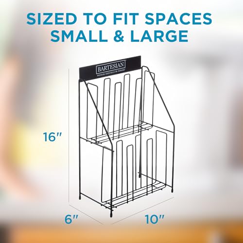 Bartesian Cocktail Capsules Holder Rack - Against-The-Wall Cocktails Capsule Storage Organizer Dispenser for Up to 36 Capsules - Home Bar Accessories for Cocktail Maker Machine - 10" x 6" x 16"