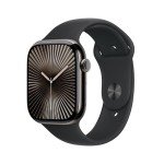 Apple Watch Series 10 [GPS + Cellular 46mm case] Smartwatch with Slate Titanium Case with Black Sport Band - M/L. Fitness Tracker, ECG App, Always-On Retina Display, Water Resistant