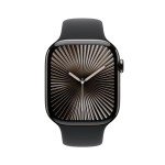 Apple Watch Series 10 [GPS + Cellular 46mm case] Smartwatch with Slate Titanium Case with Black Sport Band - M/L. Fitness Tracker, ECG App, Always-On Retina Display, Water Resistant