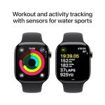 Apple Watch Series 10 [GPS + Cellular 46mm case] Smartwatch with Slate Titanium Case with Black Sport Band - M/L. Fitness Tracker, ECG App, Always-On Retina Display, Water Resistant