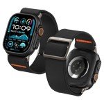 Spigen Lite Fit Ultra Strap Designed for Apple Watch Band Compatible with Ultra 2/1 49mm, Series 10 46mm, 9/8/7 45mm, SE2/SE/6/5/4 44mm, 3/2/1 42mm Nylon Solo Loop - Black