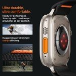 Spigen Lite Fit Ultra Strap Designed for Apple Watch Band Compatible with Ultra 2/1 49mm, Series 10 46mm, 9/8/7 45mm, SE2/SE/6/5/4 44mm, 3/2/1 42mm Nylon Solo Loop - Black