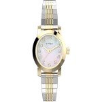 Timex Women's Cavatina 18mm Watch - Two-Tone Expansion Band Mother of Pearl Dial Gold-Tone Case