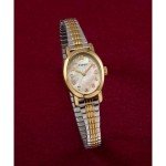 Timex Women's Cavatina 18mm Watch - Two-Tone Expansion Band Mother of Pearl Dial Gold-Tone Case