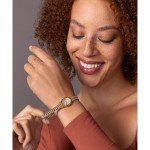 Timex Women's Cavatina 18mm Watch - Two-Tone Expansion Band Mother of Pearl Dial Gold-Tone Case