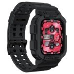 amBand Compatible with Apple Watch Series 9/8/7/SE (2nd)/SE/6/5/4/3 Band for Men 45mm 44mm 42mm Case, Rugged Sport Strap for iWatch 45/44 mm Military Protective Cover Bumper Drop-Proof, Matte Black