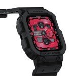 amBand Compatible with Apple Watch Series 9/8/7/SE (2nd)/SE/6/5/4/3 Band for Men 45mm 44mm 42mm Case, Rugged Sport Strap for iWatch 45/44 mm Military Protective Cover Bumper Drop-Proof, Matte Black