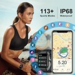 Smart Watch for Men Women, 1.96"HD Smartwatch (Answer/Make Call) with Heart Rate/Sleep Monitor/Pedometer/Spo2, 2025 New Fitness Watch 113+ Sport Modes, IP68 Waterproof Activity Tracker for Android iOS