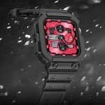 amBand Compatible with Apple Watch Series 9/8/7/SE (2nd)/SE/6/5/4/3 Band for Men 45mm 44mm 42mm Case, Rugged Sport Strap for iWatch 45/44 mm Military Protective Cover Bumper Drop-Proof, Matte Black