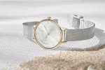 Skagen Women's Anita Lille Three-Hand Silver and Gold Two-Tone Stainless Steel Mesh Band Watch (Model: SKW2340)