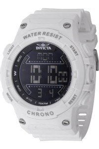 Invicta Racing Men 52mm Plastic White Black dial Electronic Digital