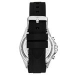 Stuhrling Aquamaster Quartz Chronograph Watch Silver Dial Screw Down Crown Luminous Hands, Ceramic Bezel, Black Rubber Band for Men 42mm Case Date Water Resistance (Silver)