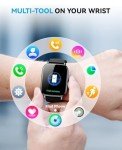Smart Watch for Women Men- Answer/Make Call, 2025 1.91'' IP68 Waterproof Fitness Step Sleep Tracker Watch with Heart Rate Monitor Activity Counter Smartwatch for Andriod iPhone iOS Samsung Compatible
