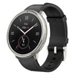 Amazfit Active 2 Smart Watch 44mm, 10 Day Battery, Fitness Tracker, Sleep Monitor, GPS Maps, 160+ Sport Modes, Water Resistant, for Android & Apple iPhone, Sapphire Glass, Black Leather Strap