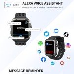 KEEPONFIT Smart Watch for Men, Answer/Make Bluetooth Calls, Metal Frame 1.8" Alexa Built-in Fitness Tracker with IP68/100 Sports Modes/Heart Rate/SpO2/Stress/Sleep Monitor for iOS/Android