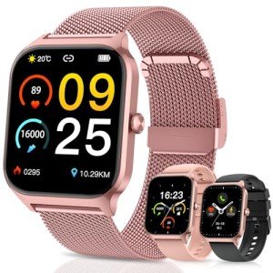 Smart Watch for Women Fitness Tracker: Rose Gold Make/Answer Call Smart Watches for Women Waterproof Digital Mens Watches Running Smartwatch Android Phone iPhone Samsung Compatible Heart Rate Monitor