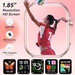 Smart Watch, 1.85" HD Smartwatches for Men Women, 1000 mAh Battery High Capacity, 110+ Sport Modes with Fitness Tracker Watch, IP68 Waterproof, Heart Rate/Sleep Monitor, Fitness Watch for Android/iOS