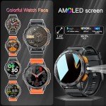 Military Smart Watches Built-in GPS, 170+ Sport Modes for Men with Flashlight, Smartwatch for Android Phones and iPhone, 1.43" AMOLED Screen, Bluetooth Calls Compass Altimeter Barometric Altitude