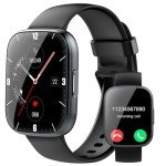 Puqo Smart Watch for Men Women Bluetooth Call, 1.95" HD Touch Screen Fitness Watch with Sleep Heart Rate Monitor, 100+ Sports Modes, IP68 Waterproof Activity Trackers for Android iOS, Black