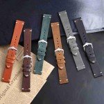 BISONSTRAP Men's Watch Bands, Hand-Stitched Leather Watch Straps, Quick Release, 20mm, Coffee Brown with Silver Buckle
