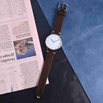 BISONSTRAP Men's Watch Bands, Hand-Stitched Leather Watch Straps, Quick Release, 20mm, Coffee Brown with Silver Buckle