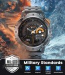ESFOE Military Smart Watch for Men with Flashlight/5ATM Waterproof,1.43'' AMOLED Tactical Smartwatch with 500mAh Battery,110+ Sport Modes Fitness Tracker Smart Watch for Android iOS (Answer/Make Call)
