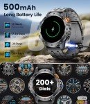 ESFOE Military Smart Watch for Men with Flashlight/5ATM Waterproof,1.43'' AMOLED Tactical Smartwatch with 500mAh Battery,110+ Sport Modes Fitness Tracker Smart Watch for Android iOS (Answer/Make Call)