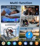ESFOE Military Smart Watch for Men with Flashlight/5ATM Waterproof,1.43'' AMOLED Tactical Smartwatch with 500mAh Battery,110+ Sport Modes Fitness Tracker Smart Watch for Android iOS (Answer/Make Call)