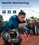 ESFOE Military Smart Watch for Men with Flashlight/5ATM Waterproof,1.43'' AMOLED Tactical Smartwatch with 500mAh Battery,110+ Sport Modes Fitness Tracker Smart Watch for Android iOS (Answer/Make Call)