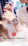 OLEVS Womens Automatic Watch Self Winding Skeleton Sterling Silver Diamond Ladies Luxury Dress Wrist Watch for Women