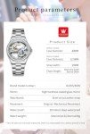 OLEVS Womens Automatic Watch Self Winding Skeleton Sterling Silver Diamond Ladies Luxury Dress Wrist Watch for Women