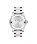 Movado Bold Iconic Women's Watch - Swiss Quartz 2H Movement, Stainless Steel Ceramic Center Link Bracelet - 3 ATM Water Resistance - Sparkling Crystal Details for Her - 36mm