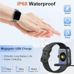 Smart Watch(Answer/Make Calls), 1.91" Smartwatches for Men Women, Fitness Tracker with 110+ Sport Modes, IP68 Waterproof, Heart Rate/Sleep/Spo2 Monitor, Pedometer, Activity Tracker for Android iOS