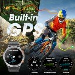 Military Smart Watch for Men with GPS, 1.43" AMOLED Bluetooth Call Smartwatch with LED Flashlight, Rugged Smart Watches for Android iOS, IP68 Waterproof Fitness Tracker with Heart Rate (Black)
