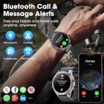Military Smart Watch for Men with GPS, 1.43" AMOLED Bluetooth Call Smartwatch with LED Flashlight, Rugged Smart Watches for Android iOS, IP68 Waterproof Fitness Tracker with Heart Rate (Black)