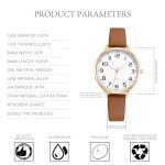 IBSO Women Watches Leather Mesh Strap Round Case Analog Fashion Ladies Wrist Watches (0023 Brown)