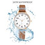 IBSO Women Watches Leather Mesh Strap Round Case Analog Fashion Ladies Wrist Watches (0023 Brown)