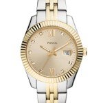 Fossil Women's Scarlette Mini Quartz Stainless Steel Three-Hand Watch, Color: Gold/Silver (Model: ES4949)