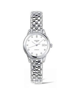 Longines Flagship Automatic White Diamond Dial Ladies Watch L43744276