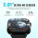 Smart Watches for Men Women (Answer/Make Call), 2.01" HD Screen Fitness Tracker Watch with Blood Pressure/Heart Rate/Sleep Monitor, Smart Watch for Android iOS Phones, IP67 Waterproof Sport Watch
