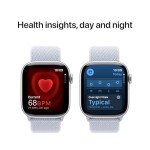Apple Watch Series 10 [GPS 42mm case] Smartwatch with Silver Aluminium Case with Blue Cloud Sport Loop. Fitness Tracker, ECG App, Always-On Retina Display, Carbon Neutral