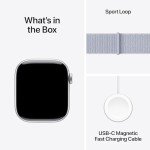 Apple Watch Series 10 [GPS 42mm case] Smartwatch with Silver Aluminium Case with Blue Cloud Sport Loop. Fitness Tracker, ECG App, Always-On Retina Display, Carbon Neutral