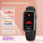 FITVII Slim Fitness Tracker with Blood Oxygen, Blood Pressure, 24/7 Heart Rate and Sleep Tracking, IP68 Waterproof Activity Trackers and Smart Watches with Step Tracker, Pedometer for Women Men
