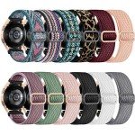 Easuny 12 Pack Stretchy Bands Compatible with Samsung Galaxy Watch 7 6 5 4 40mm 44mm Band, Galaxy 5 Pro 45mm, 6 Classic 47mm 43mm, 4 Classic 46mm 42mm, Active 2, 20mm Elastic Watch Strap for Women