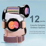 Easuny 12 Pack Stretchy Bands Compatible with Samsung Galaxy Watch 7 6 5 4 40mm 44mm Band, Galaxy 5 Pro 45mm, 6 Classic 47mm 43mm, 4 Classic 46mm 42mm, Active 2, 20mm Elastic Watch Strap for Women