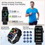 Smart Watch, Smartwatch for Men Women with 24 Sport Modes, IP68 Waterproof Activity/Fitness Tracker with 24/7 Heart Rate/Sleep/SpO2 Monitor, Step Tracker, Pedometer, Activity Tracker for Android iOS