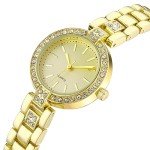 TWOPTION Womens Waterproof Wrist Watch,Women's Small Thin Analog Bracelet Quartz Watch Dainty Christmas Gifts (Gold-07#)